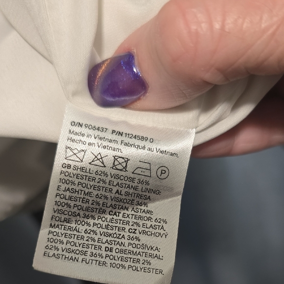 H&M Light Gray Women's Textured Blazer 3/4 Scrunched Sleeves Size Large - Picture 3 of 9